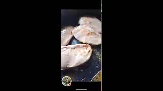 Frying flipping breasts chicken