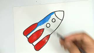 How to draw and color a rocket