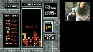 NES Tetris B Type overall score world record (179037 on 19-2)