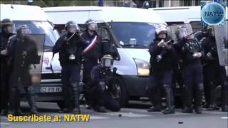 Fuertes manifestaciones contra reforma laboral en Paris Francia