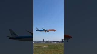 KLM (Orange Pride Livery) Boeing 777-300ER landing at LAX 25L #aviation #planespotting #KLM