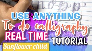 How to calligraphy with a normal pen For beginners faux calligraphy for beginners tutorial REAL TIME