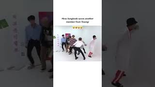 jungkook save all member for. yoongi 😅🤣😂(watch till end)#bts #relatable #shorts #btsarmy #funny.