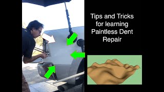 Dodge truck dent repair using #pdrtools #dentdial for pushing #creases and any other types of #dents