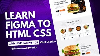 Learn HTML CSS step by step from Figma design To Html - with Live coding   Project 001 - Video 5