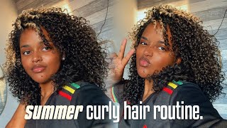 summer curly hair routine.