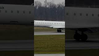 🛬 Lufthansa Bombardier CRJ-900LR D-ACKJ landing at Frankfurt Airport (FRA) #planespotting #aviation