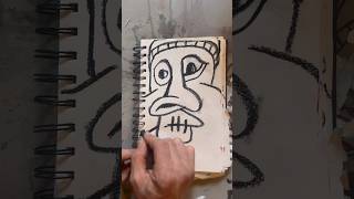 Daily Faces Challenge: Day 191/365 - Quick Oil Pastel Drawing | Sketchbook Art Timelapse 👁️#shorts