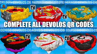 COMPLETE ALL DEVOLOS QR CODES BEYBLADE BURST APP | TOTAL BURST