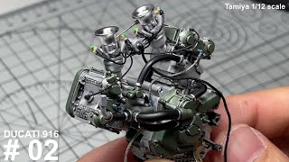 Building a DUCATI 916 (#02) - Tamiya 1/12 scale plastic model ducati916 racing super bike SBK