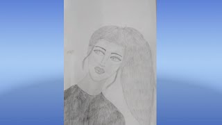 How to draw a girl with beautiful hair pencil sketch/Drawing Tutorial for beginners/pencil sketch.