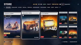 World of Warships Legends Opening 30 Treasure Chest Containers