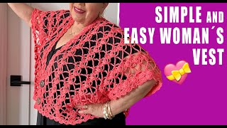 Simple and easy Woman´s Vest / how to crochet - EASY AND FAST - BY LAURA CEPEDA