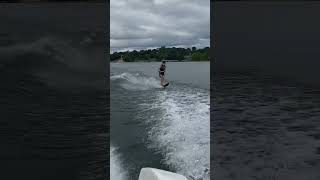 Awesome Water skiing on one ski! ⛷ #waterskiing