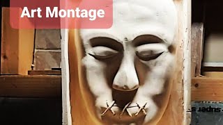 Wood Carving Art Montage -