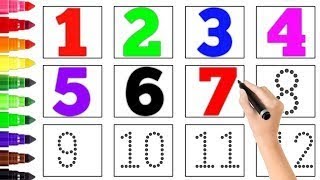 1234 Number with colour, Basic Number for kids, 1 to 10 Number, Number song, easy learn to kids.