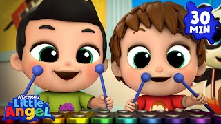 We Learn To Play Instruments | Little Angel 😇 | Kids Learn! | Nursery Rhymes | Sing Along