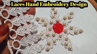 special hand embroidery flower design hand stitch laees