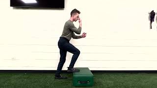 staggered stance box jump