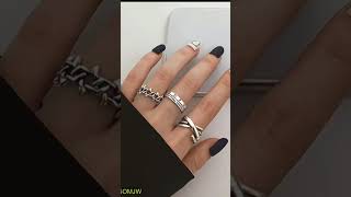 Pcs Rings Set•  Base Metal: Alloy•  Size: Adjustable•  Type: Western and Korean Style•