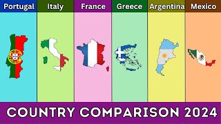 Portugal vs Italy vs France vs Greece vs Argentina vs Mexico - Country Comparison