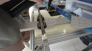 Mounting linear guides and setup x-axis to the custom 3D printer