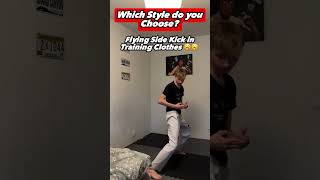 Rate the FLYING SIDE KICK🔥⭐️#shorts #martialarts