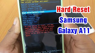 Hard Reset Samsung Galaxy A11|Wipe data factory reset