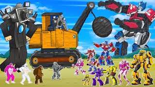 BABY TRANSFORMERS CARTOON: Cameraman Mine & Optimus Prime, Scary Teacher, Bumblebee, TV woman Chipi