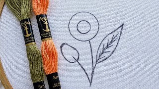 VERY EASY LITTLE FLOWER HAND EMBROIDERY DESIGN FOR BEGINNERS