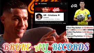 Cristiano Ronaldo Broke All YouTube Record, UR . Cristiano YouTube Channel, Ronlado Subscribers Live