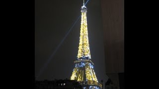 Eiffel Tower Light Show at Night Paris, France