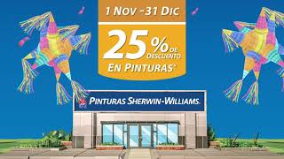 Descuento del 25% en pinturas Sherwin-Williams.