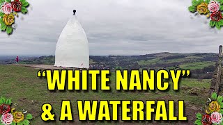 A public footpath walk - Bollington, Waulkmill Waterfall, Kerridge Ridge, and "White Nancy".