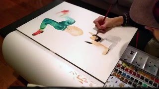 Bambino Ballerino Time Lapse watercolor painting