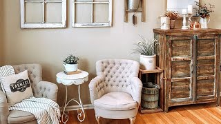 Home Tour:  Rustic Fall Farmhouse Decor with Cozy Charm