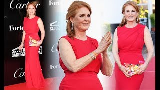 Sarah Ferguson Duchess of York shows off curves in red ahead of Princess Eugenie wedding