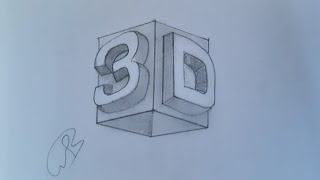 How to draw 3D Logo 3D Design  Easy 3D Logo with Pencil  3D Trick By Egy Crafts