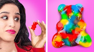 Giant Food Challenge 🍭 🧸 We Tested Viral Food Trends & Hacks By 123 Go LIVE!