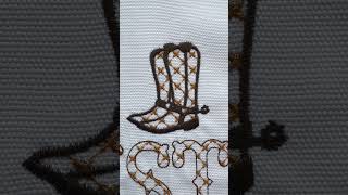 Classy Patterned Monogram Fishtail Font  #machineembroidery #embroidery #fishtail #western #cowboy