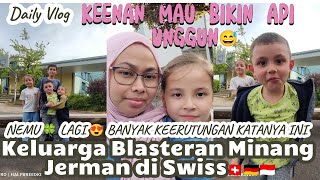 Bule German Minang || Keenan belajar bikin api unggun, bisa ga ya? eh nemu daun keberuntungan lagi😍