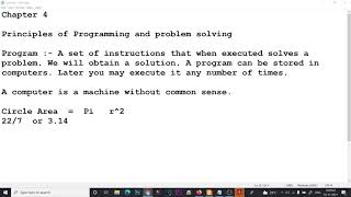 Principles of Programming Class 01