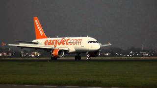 EasyJet Airbus A319 landing Amsterdam Schiphol