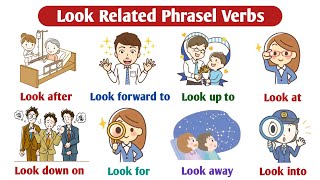 Phrasel Verbs With Look | Look Related Phrasel Verbs | Look away, Look at, Look through, Look out