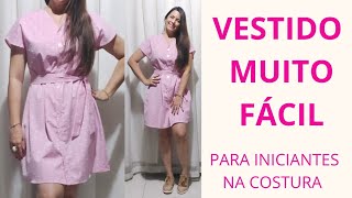 VESTIDO MUITO FÁCIL DE FAZER PARA INICIANTES NA COSTURA Easy dress to make-Sewing /Diy-faça vc mesmo