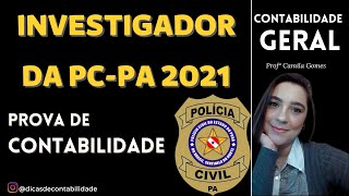 Prova de Investigador PC-PA 2021 - Correção da prova de CONTABILIDADE