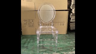 Which clear crystal chair is cheaper？Acrylic resin Crystal  Hot sell banquet chairs Agent