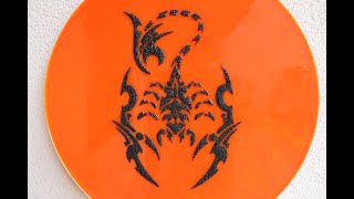 Scorpion made of resin and sand / vector art / tribal tattoo / epoxy / template art / stencil artist