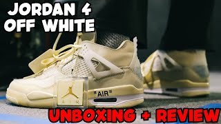 UNBOXING AFFORDABLE OFF WHITE JORDAN 4's + ON FEET - SNEAKER Review!