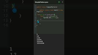 Number pyramid pattern   java programing 1 #java  #javaprogramming #coding #pyramid #pyramidpattern